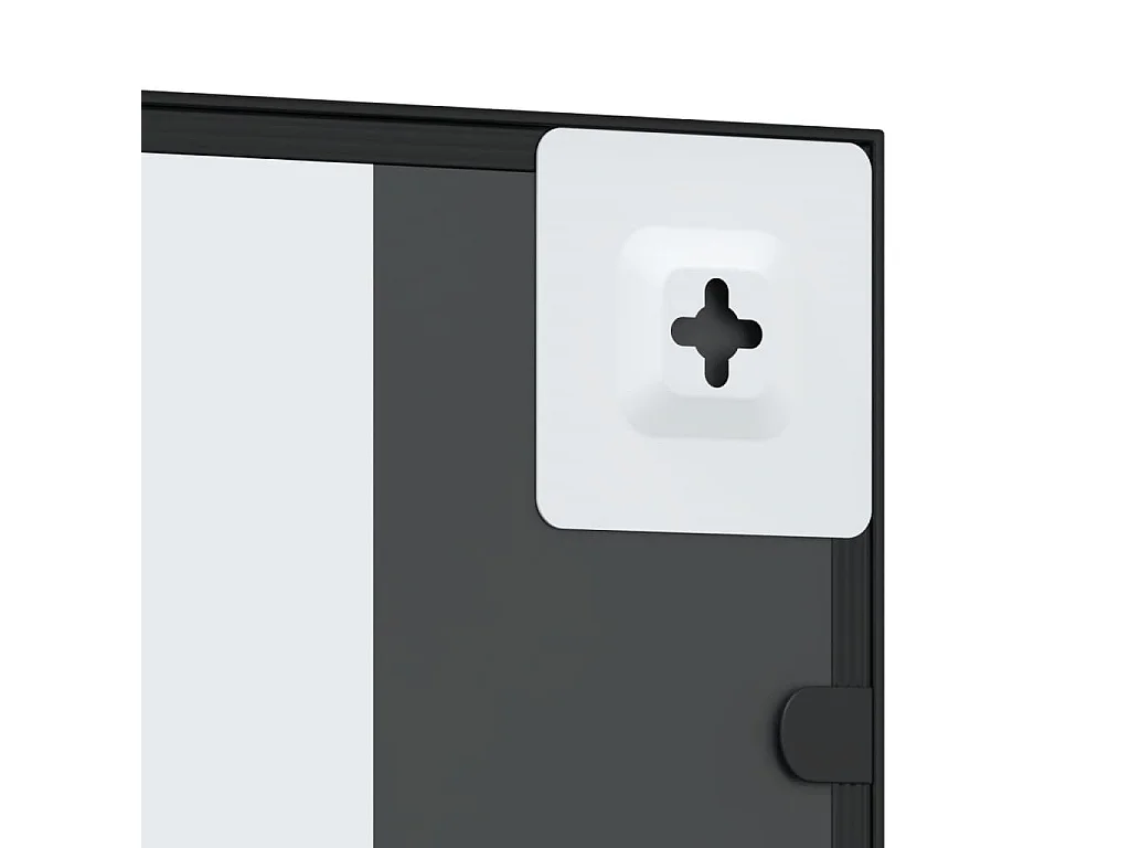 Miroir mural noir 40x50 cm rectangulaire fer