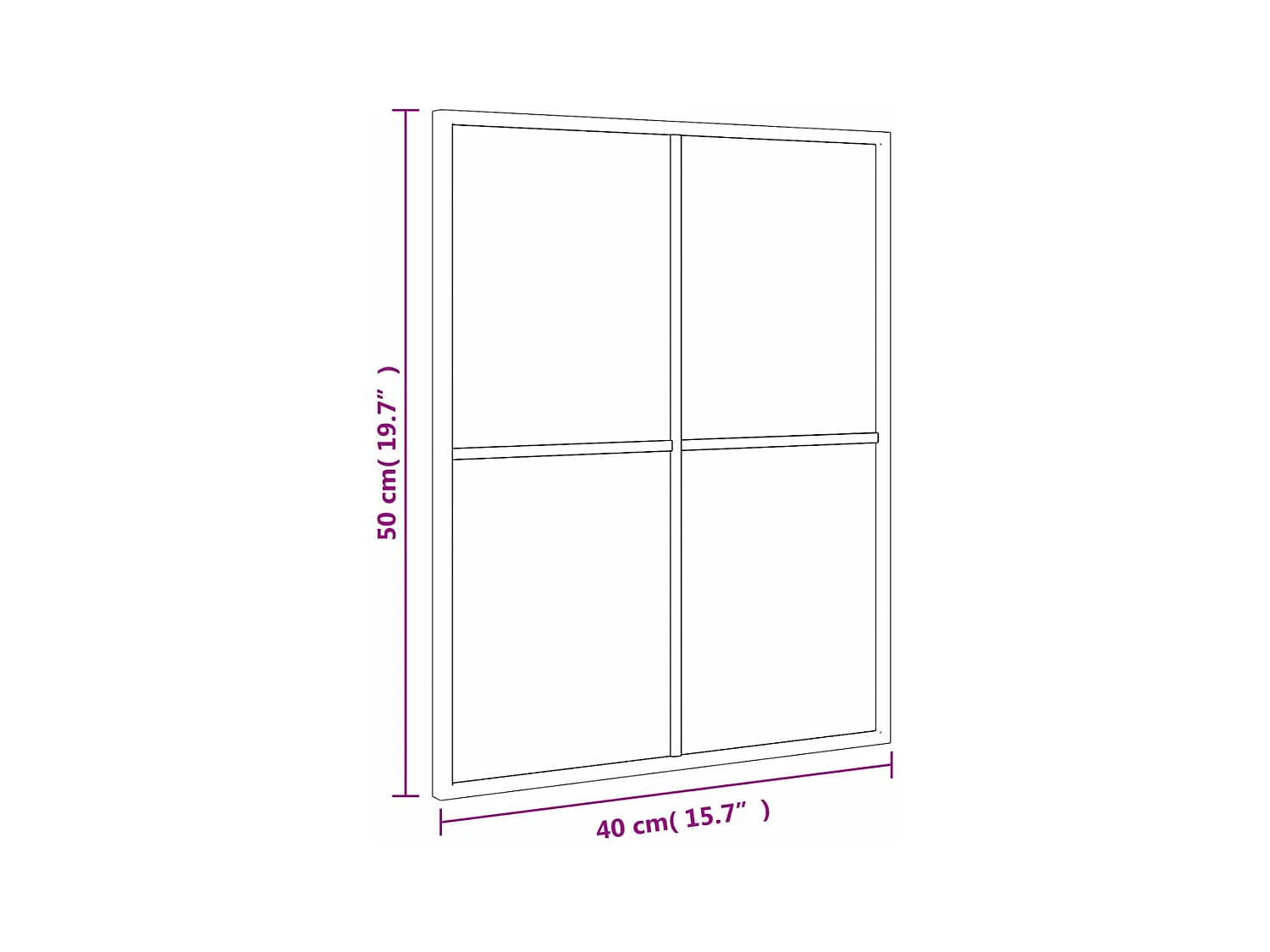 Miroir mural noir 40x50 cm rectangulaire fer