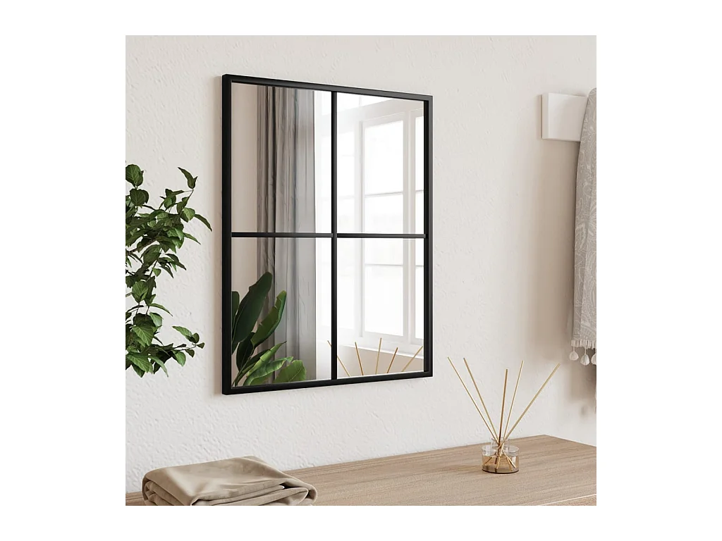 Miroir mural noir 40x50 cm rectangulaire fer