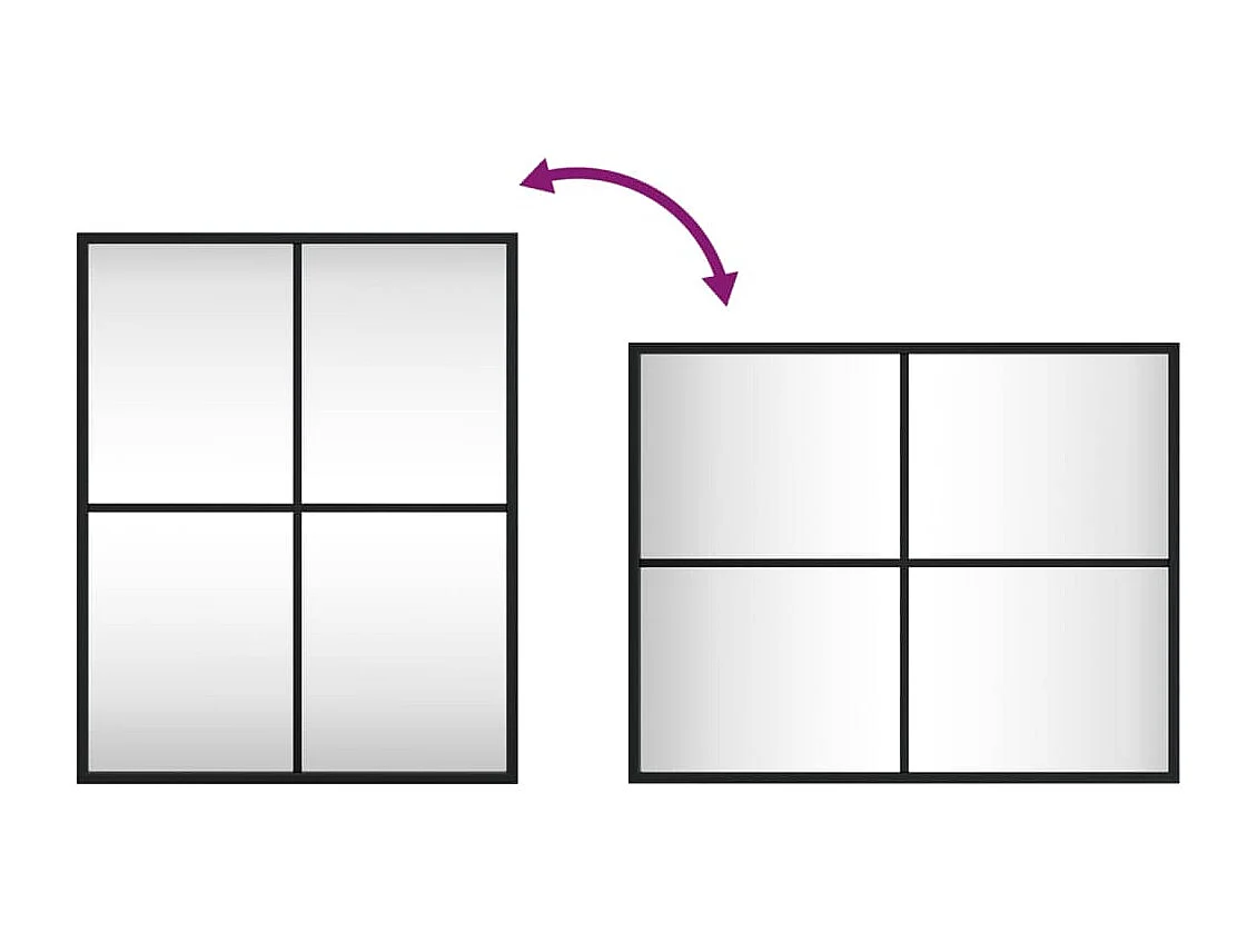 Miroir mural noir 40x50 cm rectangulaire fer