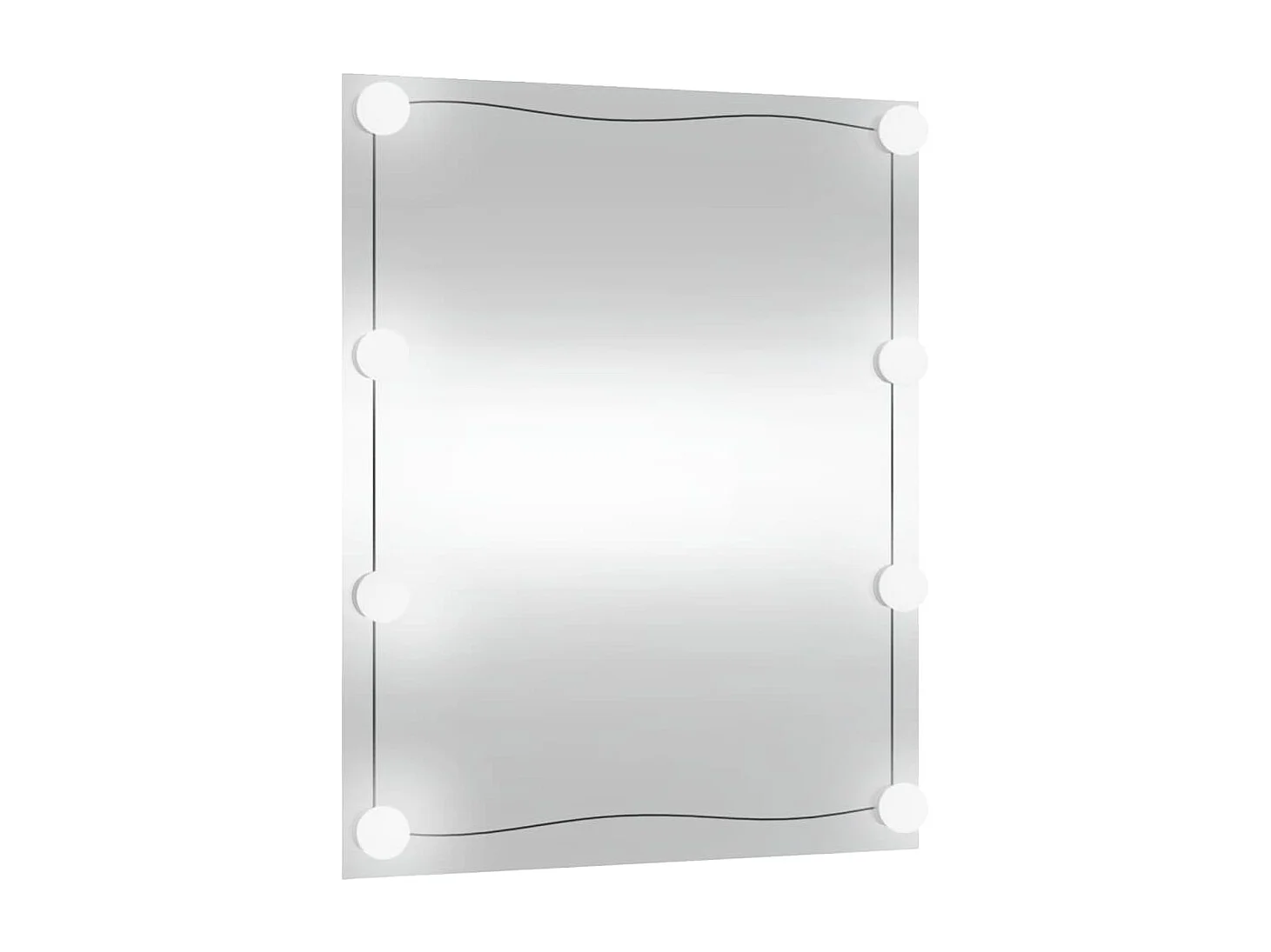 Espelho de parede retangular com luzes LED 50x60 cm vidro