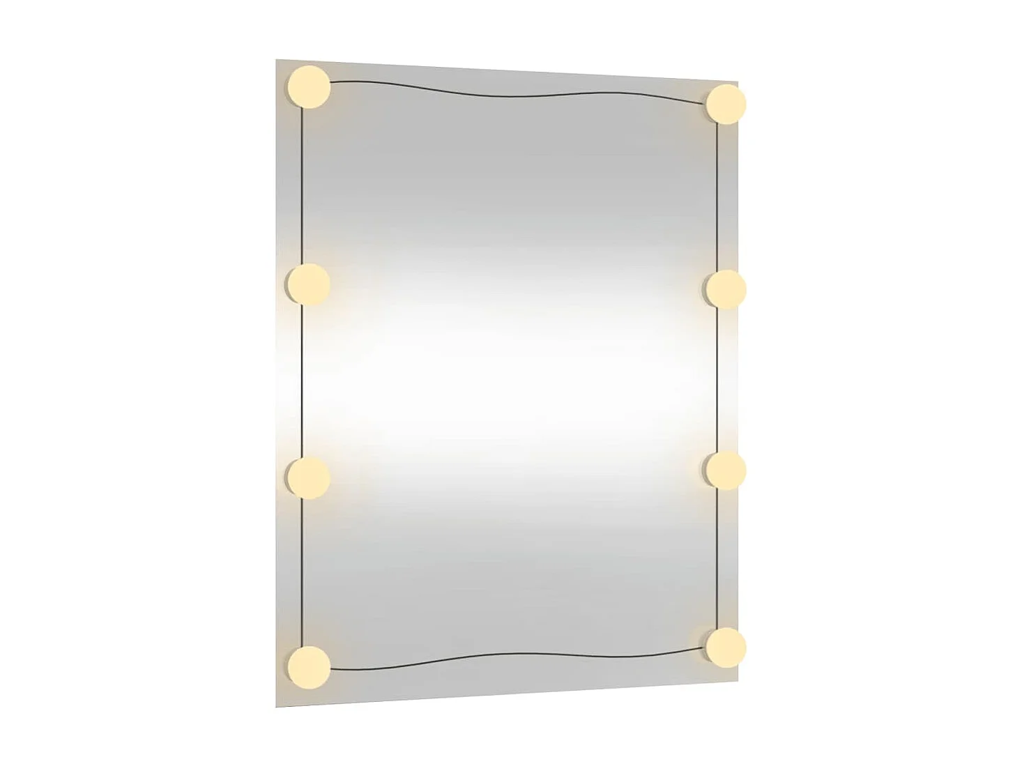 Espelho de parede retangular com luzes LED 50x60 cm vidro