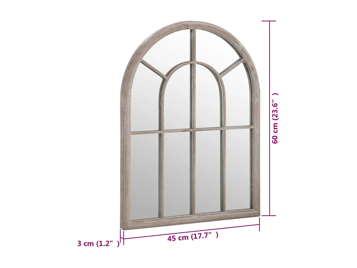 Miroir de jardin Sable 60x45 cm Fer pour utilisation extérieure
