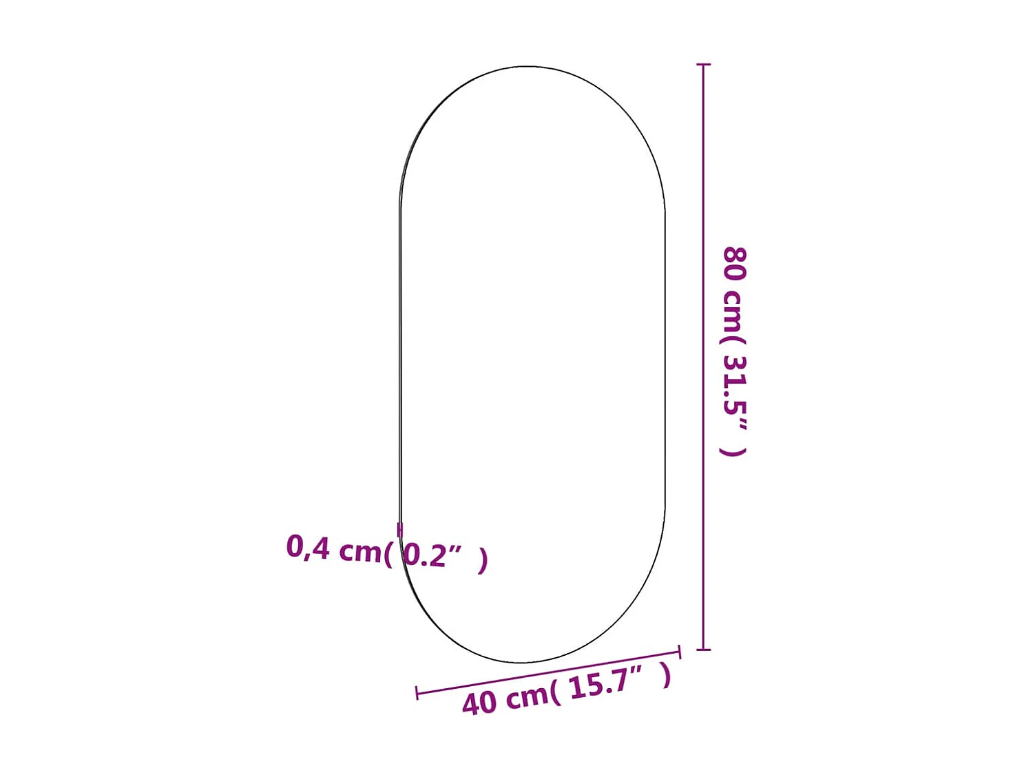 Specchio 100x50 cm in Vetro