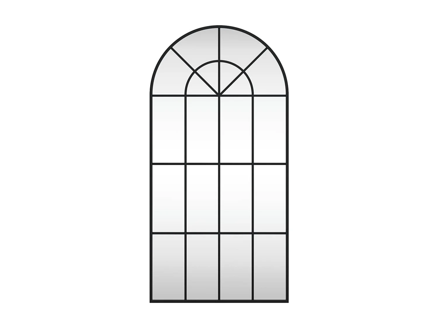 Espejo de pared arco de hierro negro 50x100 cm