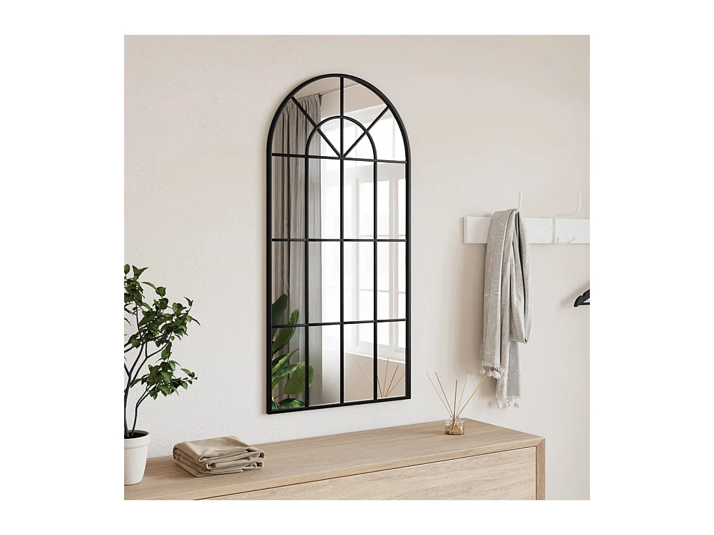 Miroir mural noir 50x100 cm arche fer