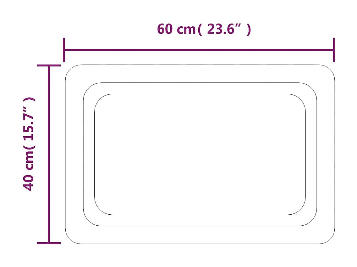 Specchio da Bagno con Luci LED 60x40 cm