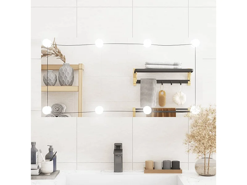 Wandspiegel mit LED-Leuchten 40x80 cm Glas Rechteckig