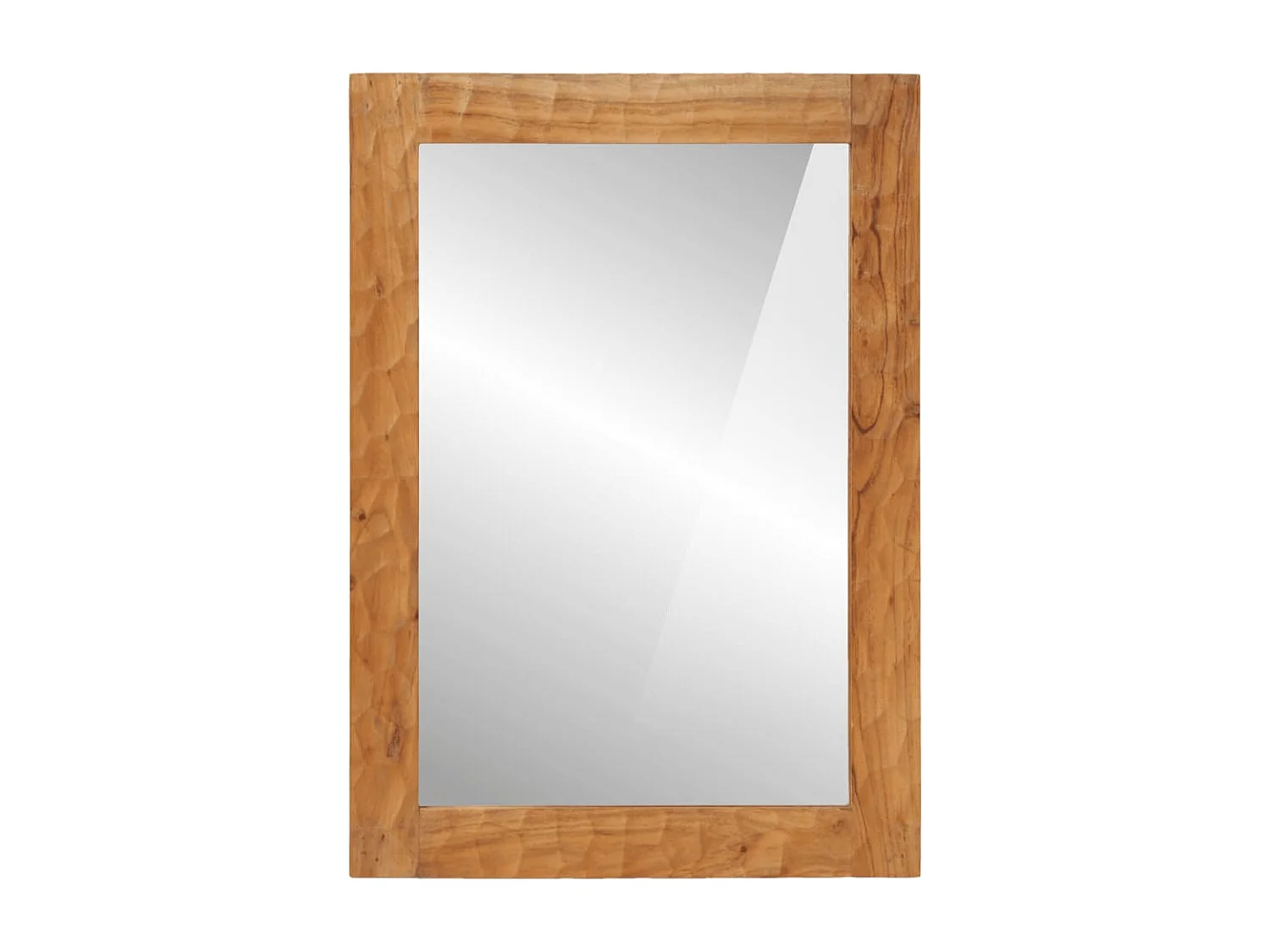 Espejo de baño madera maciza de acacia y vidrio 50x70x2,5 cm