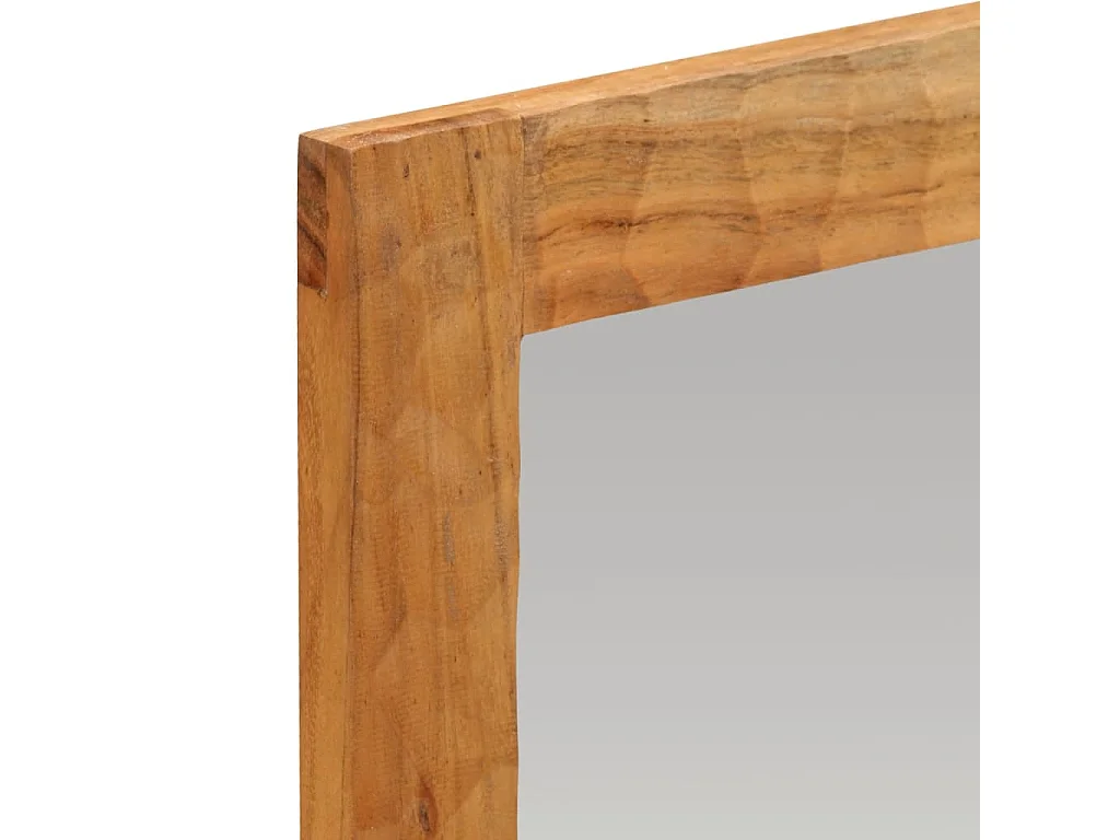 Espejo de baño madera maciza de acacia y vidrio 50x70x2,5 cm