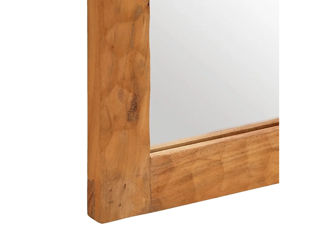 Espejo de baño madera maciza de acacia y vidrio 50x70x2,5 cm