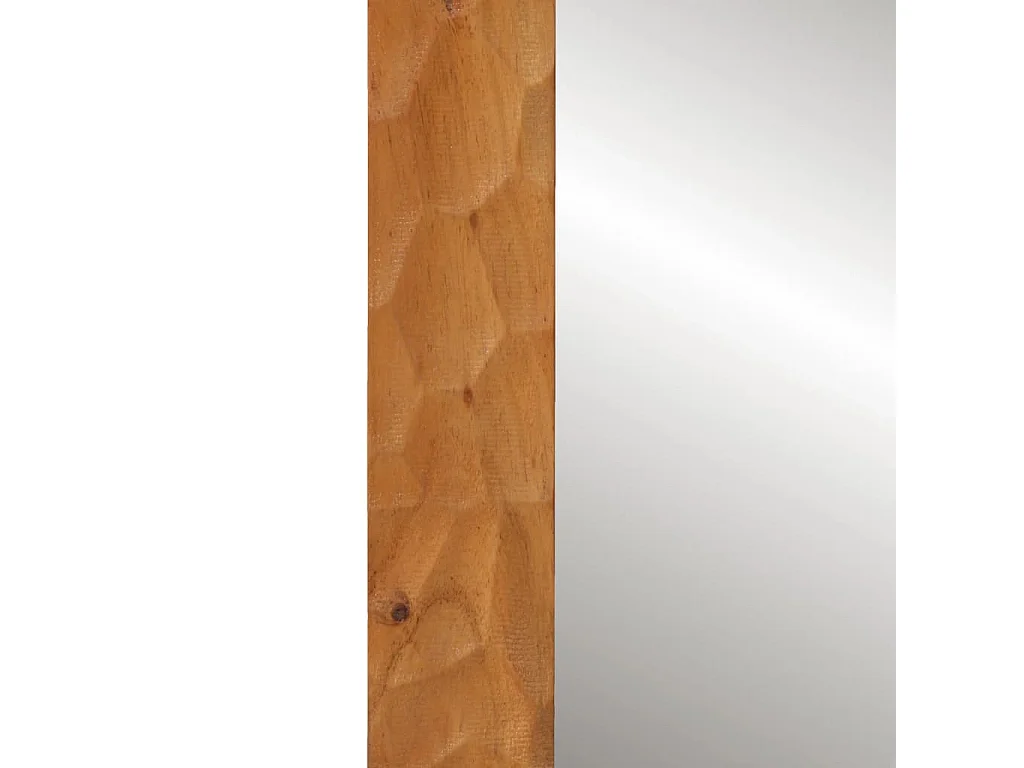 Espejo de baño madera maciza de acacia y vidrio 50x70x2,5 cm
