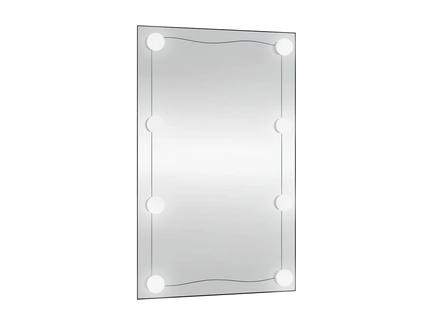 Wandspiegel mit LED-Leuchten 50x80 cm Glas Rechteckig