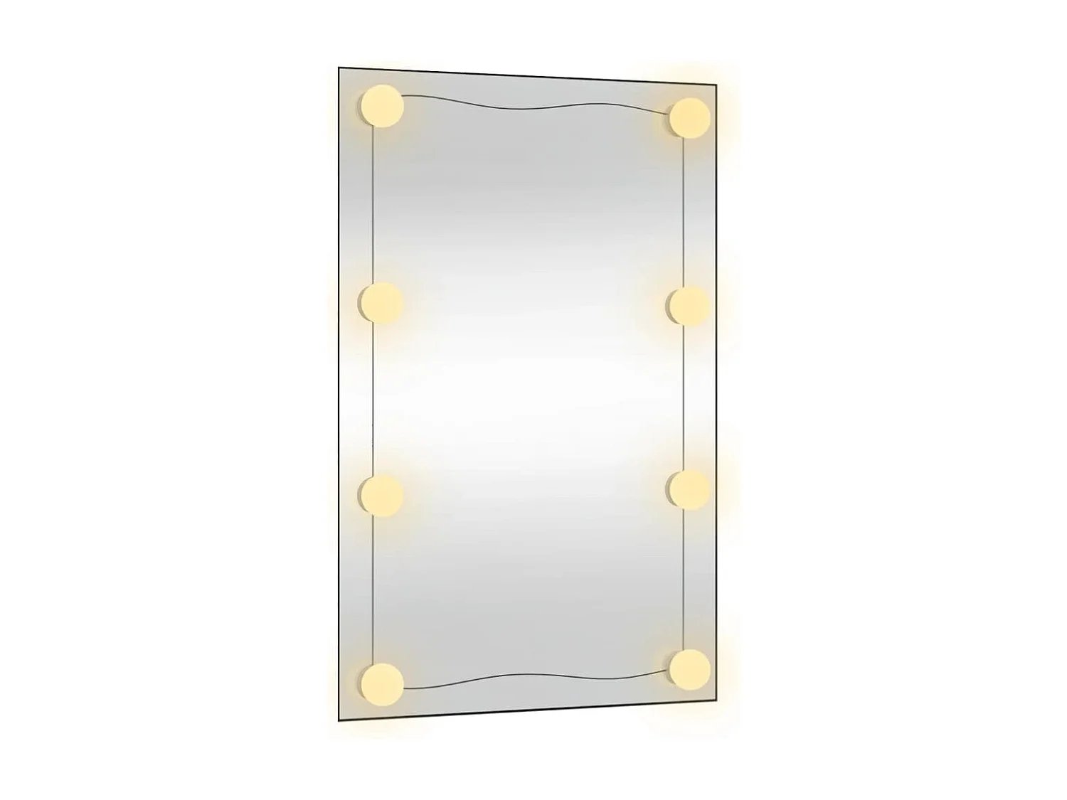 Wandspiegel mit LED-Leuchten 50x80 cm Glas Rechteckig