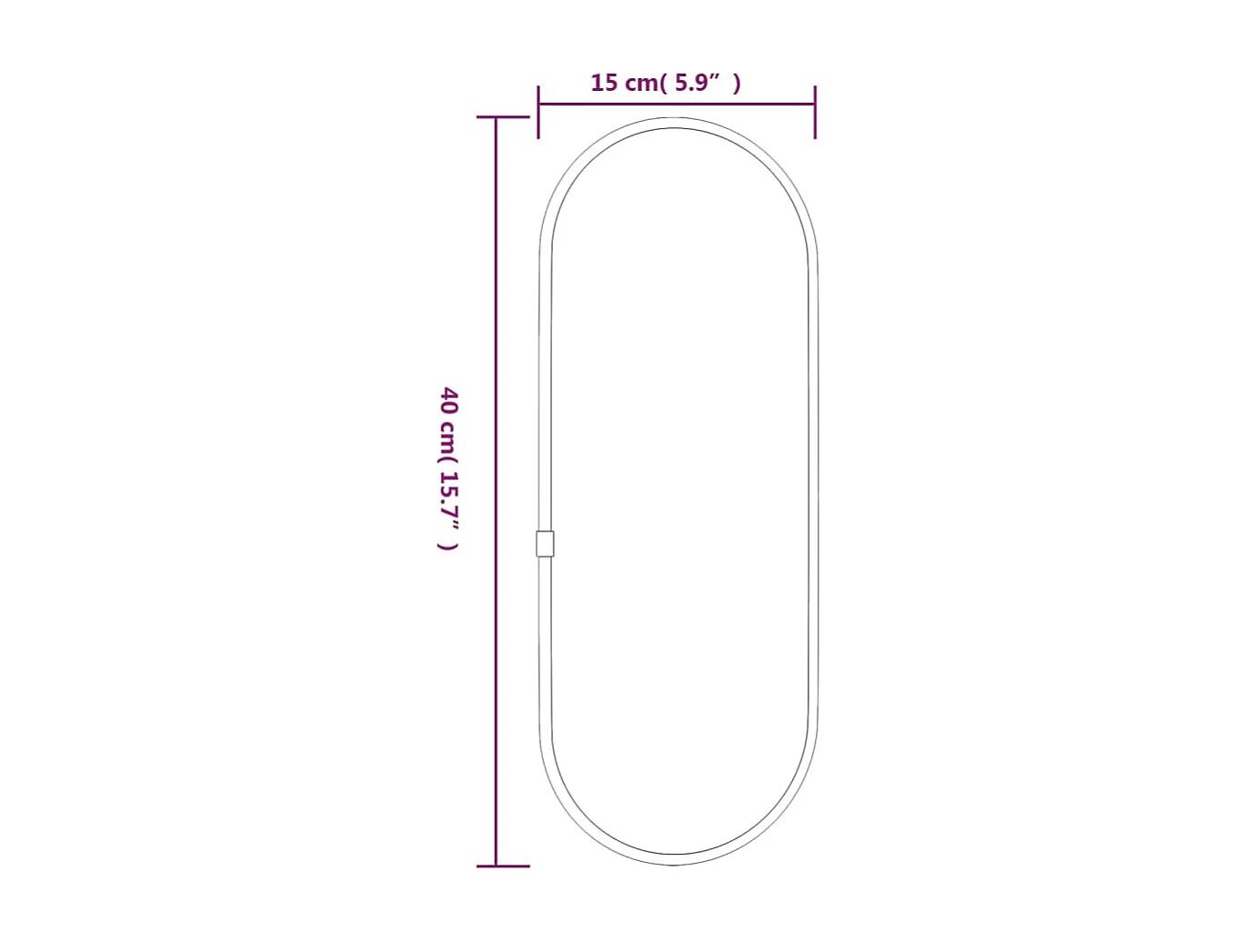 Specchio da Parete Dorato 40x15 cm Ovale