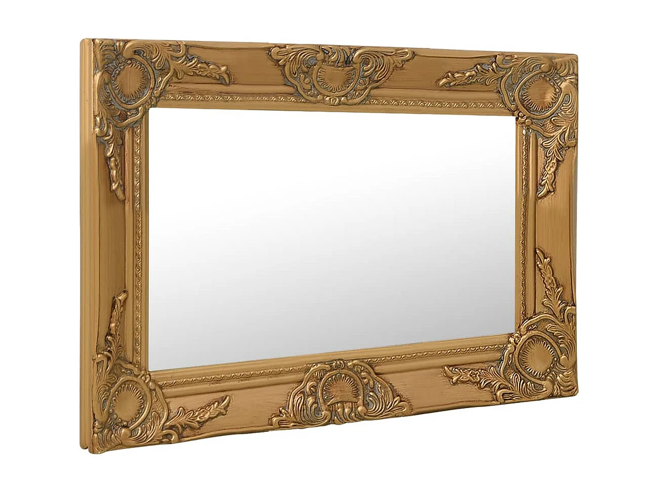 Specchio da Parete Stile Barocco 60x40 cm Oro