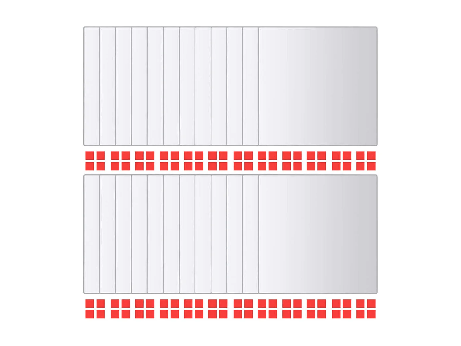 Carreaux de miroir 48 pcs Carré Verre