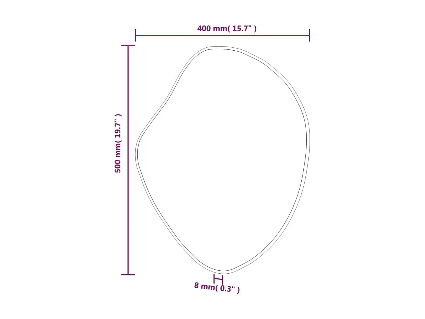 Espejo de pared dorado 50x40 cm