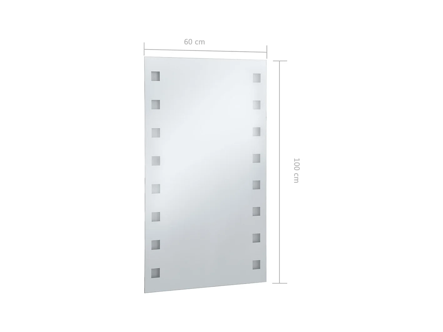 Miroir mural à LED pour salle de bains 60x100 cm