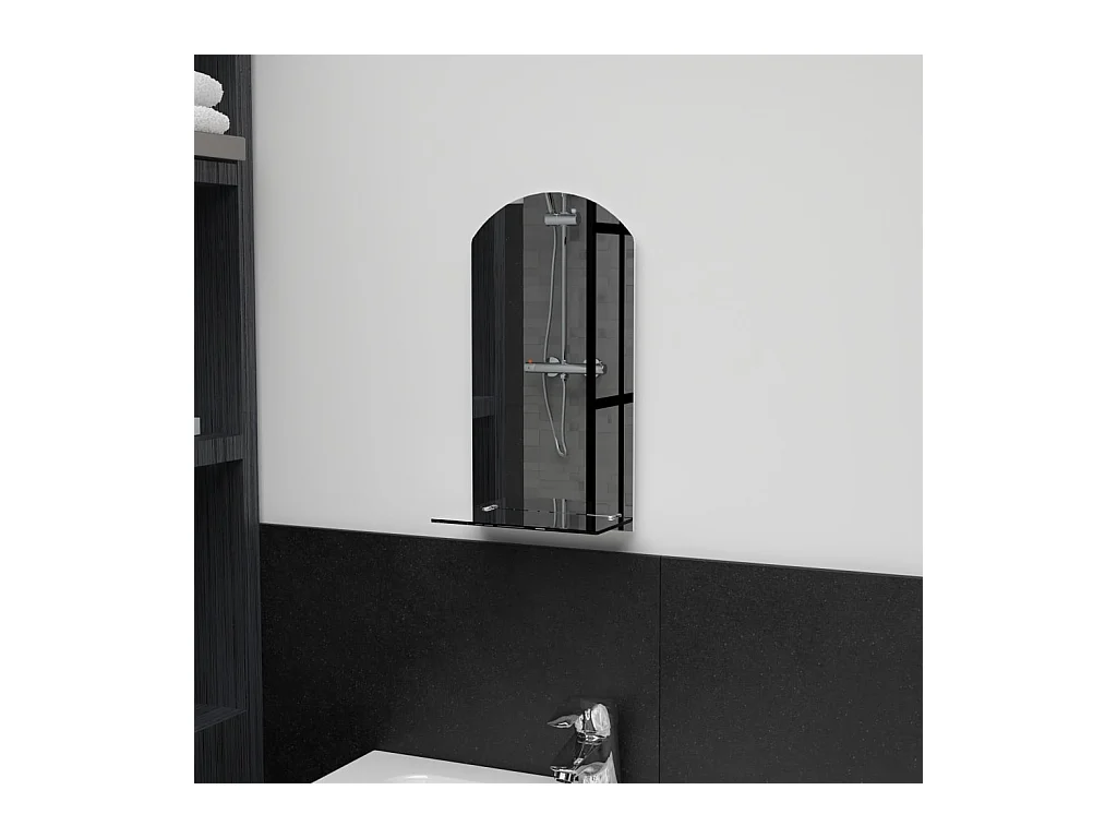 Espelho de parede c/ prateleira vidro temperado 20x40 cm