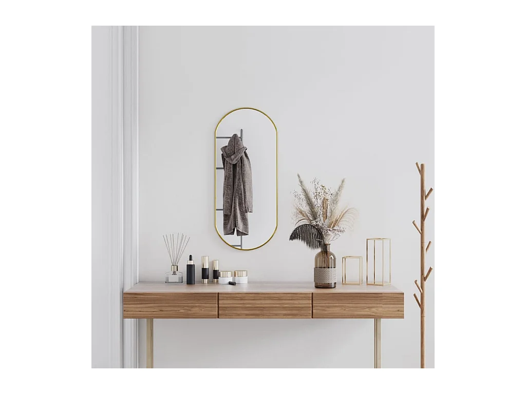 Miroir mural Doré 80x35 cm Ovale
