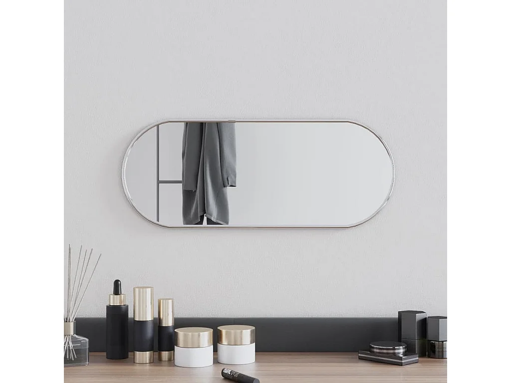 Miroir mural Argenté 50x20 cm Ovale