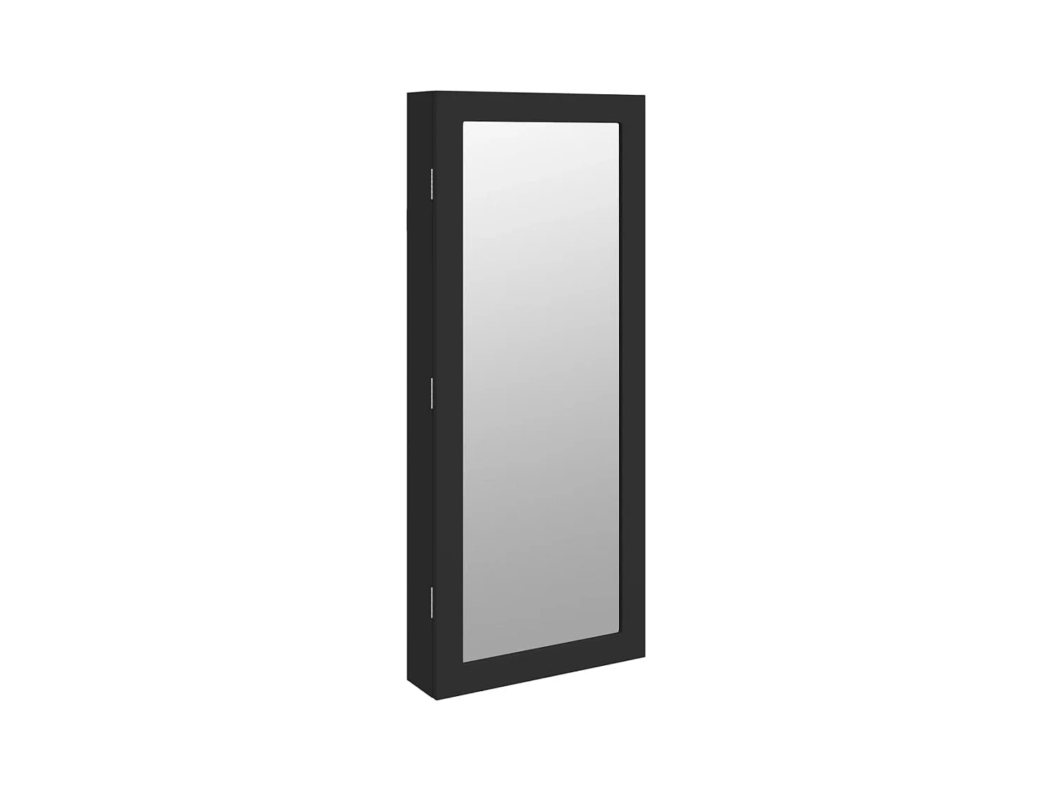 Armoire à bijoux avec miroir et éclairage LED mural noir