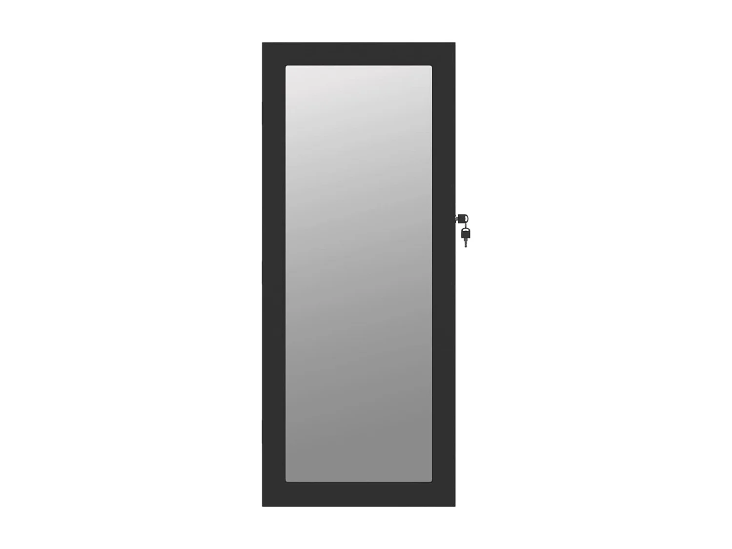 Armoire à bijoux avec miroir et éclairage LED mural noir