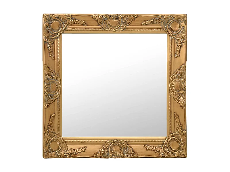 Miroir mural style baroque 50x50 cm Doré