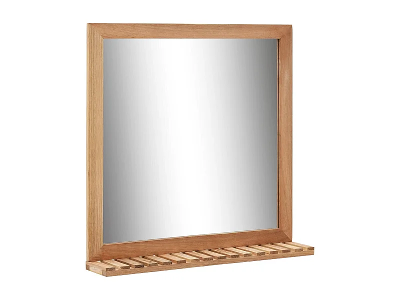 Specchio da Bagno 60x12x62 cm in Legno Massello di Noce
