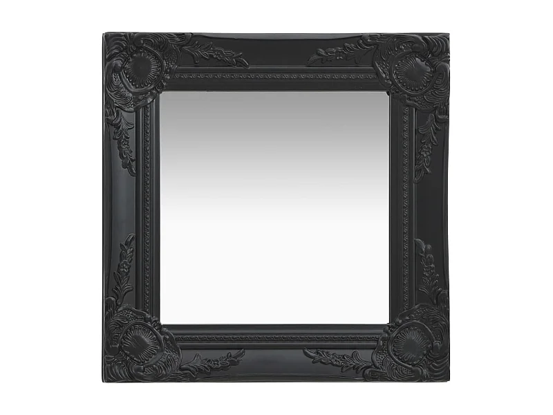 Miroir mural style baroque 40x40 cm noir