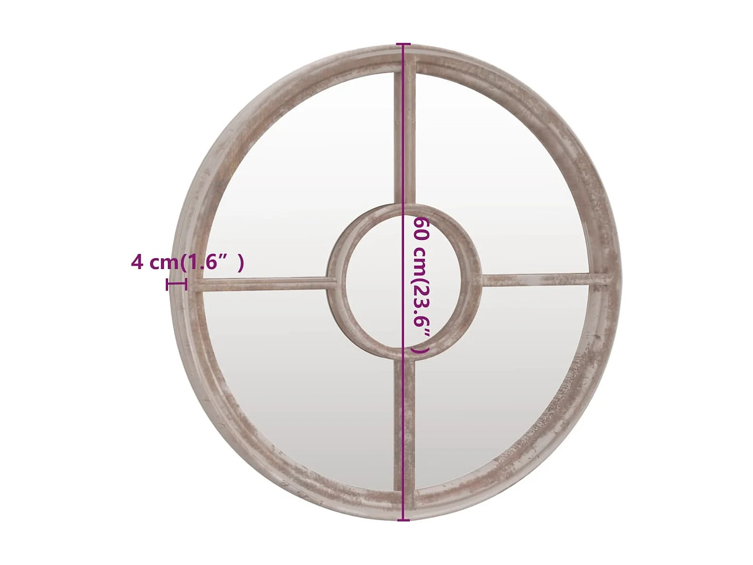 Miroir de jardin Sable 60x4 cm Fer Rond utilisation extérieure