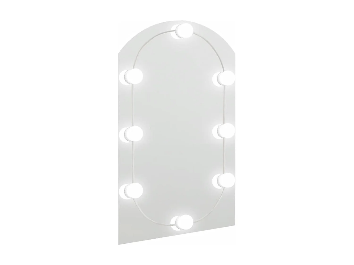 Specchio con Luci LED 60x40 cm Forma ad Arco in Vetro