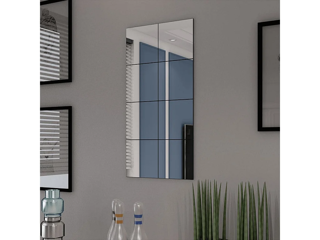 Carreaux de miroir sans cadre 16 pcs 20,5 cm