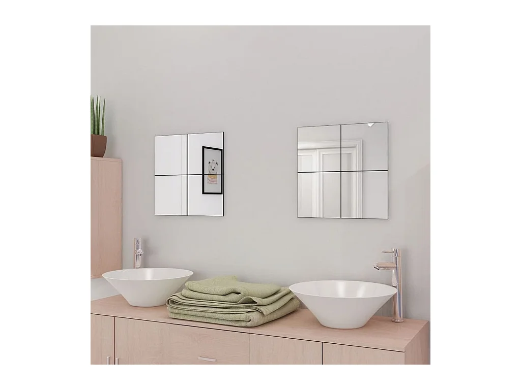 Carreaux de miroir sans cadre 16 pcs 20,5 cm