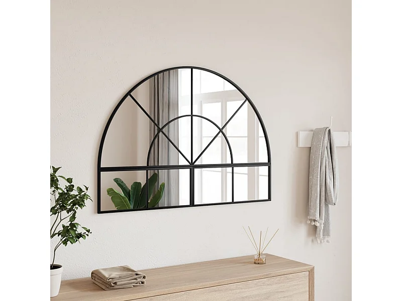 Miroir mural noir 100x70 cm arche fer