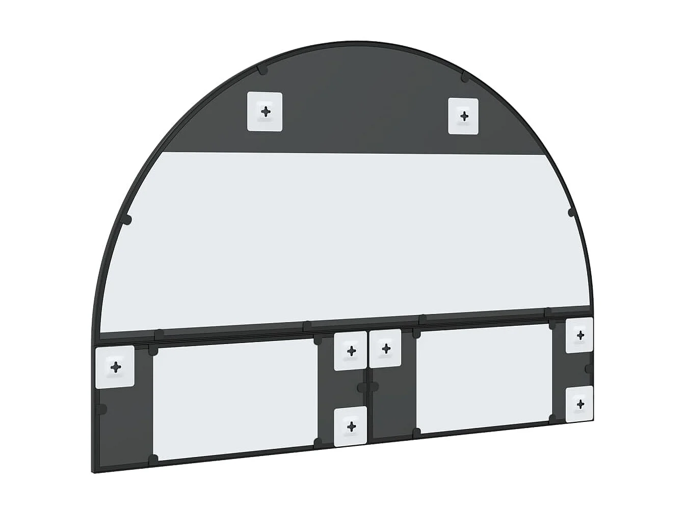 Wandspiegel boog 100x70 cm ijzer zwart