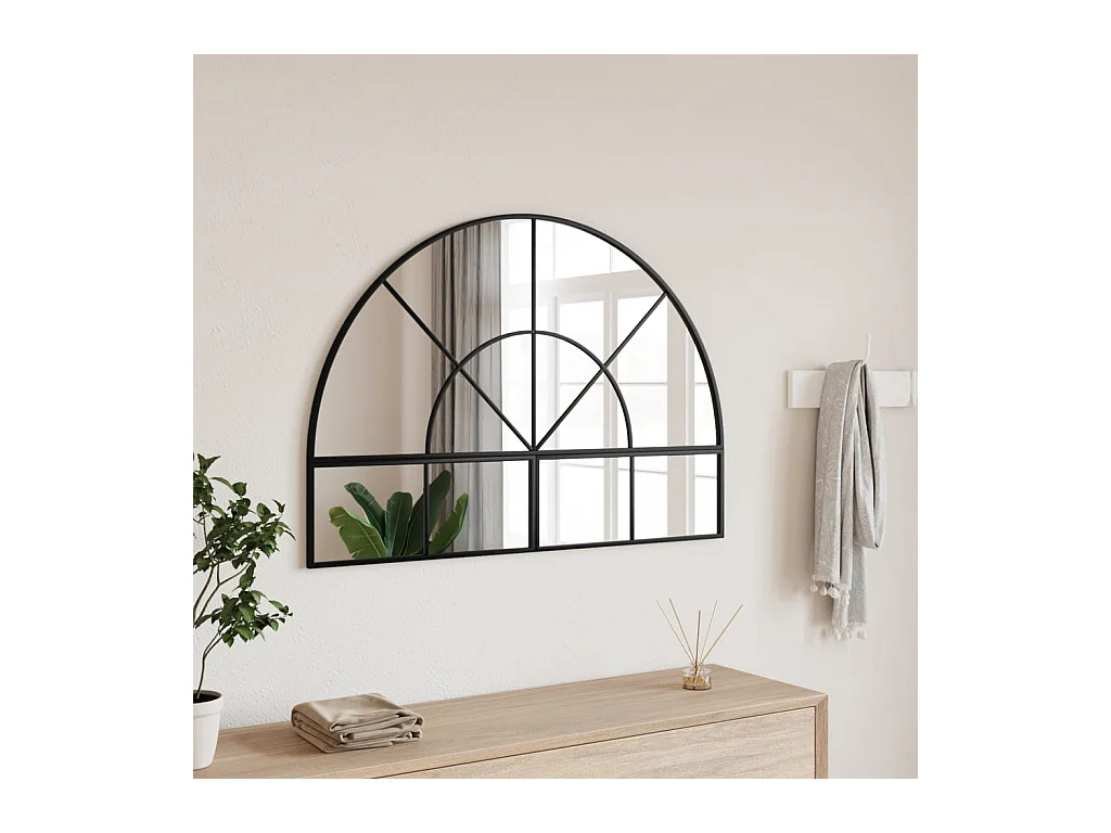 Miroir mural noir 100x70 cm arche fer