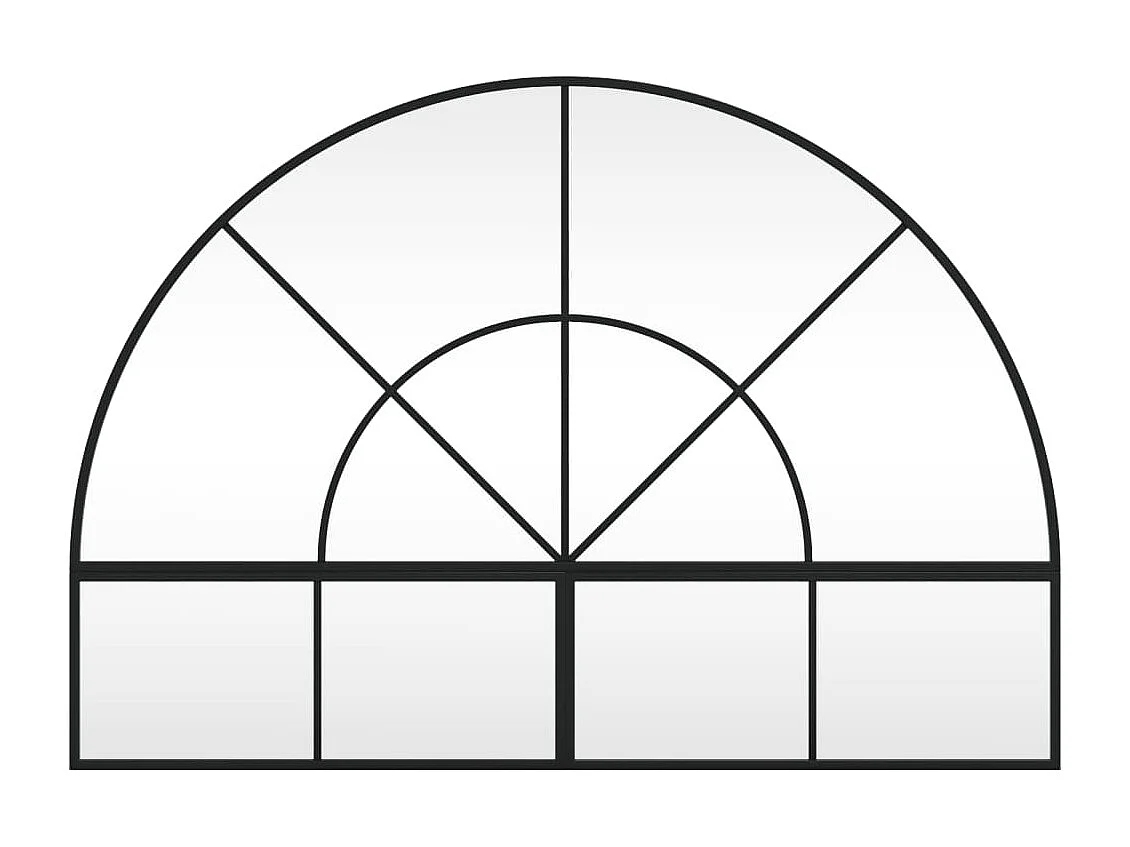 Wandspiegel boog 100x70 cm ijzer zwart