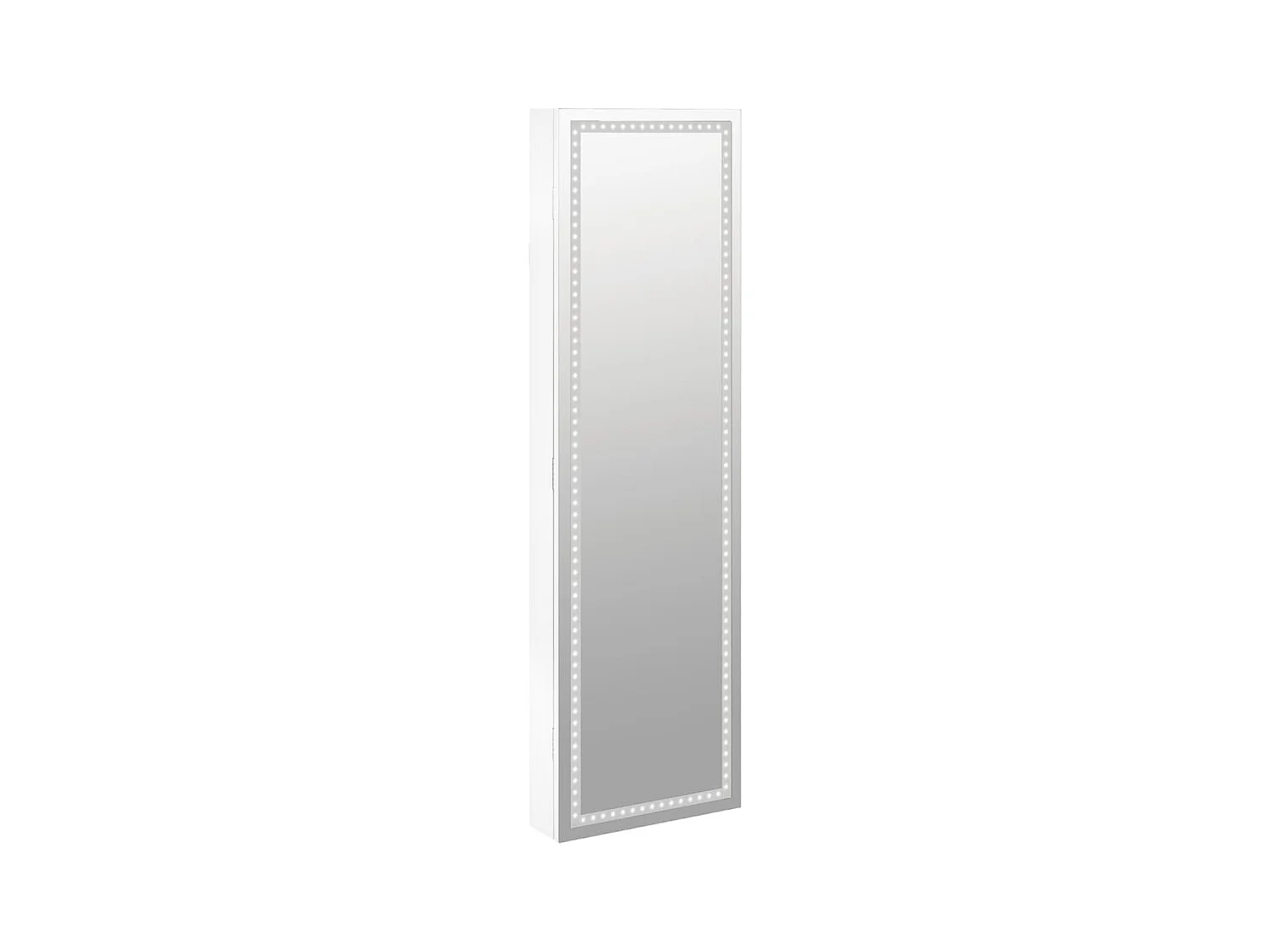 Armoire à bijoux avec miroir et éclairage LED mural blanc