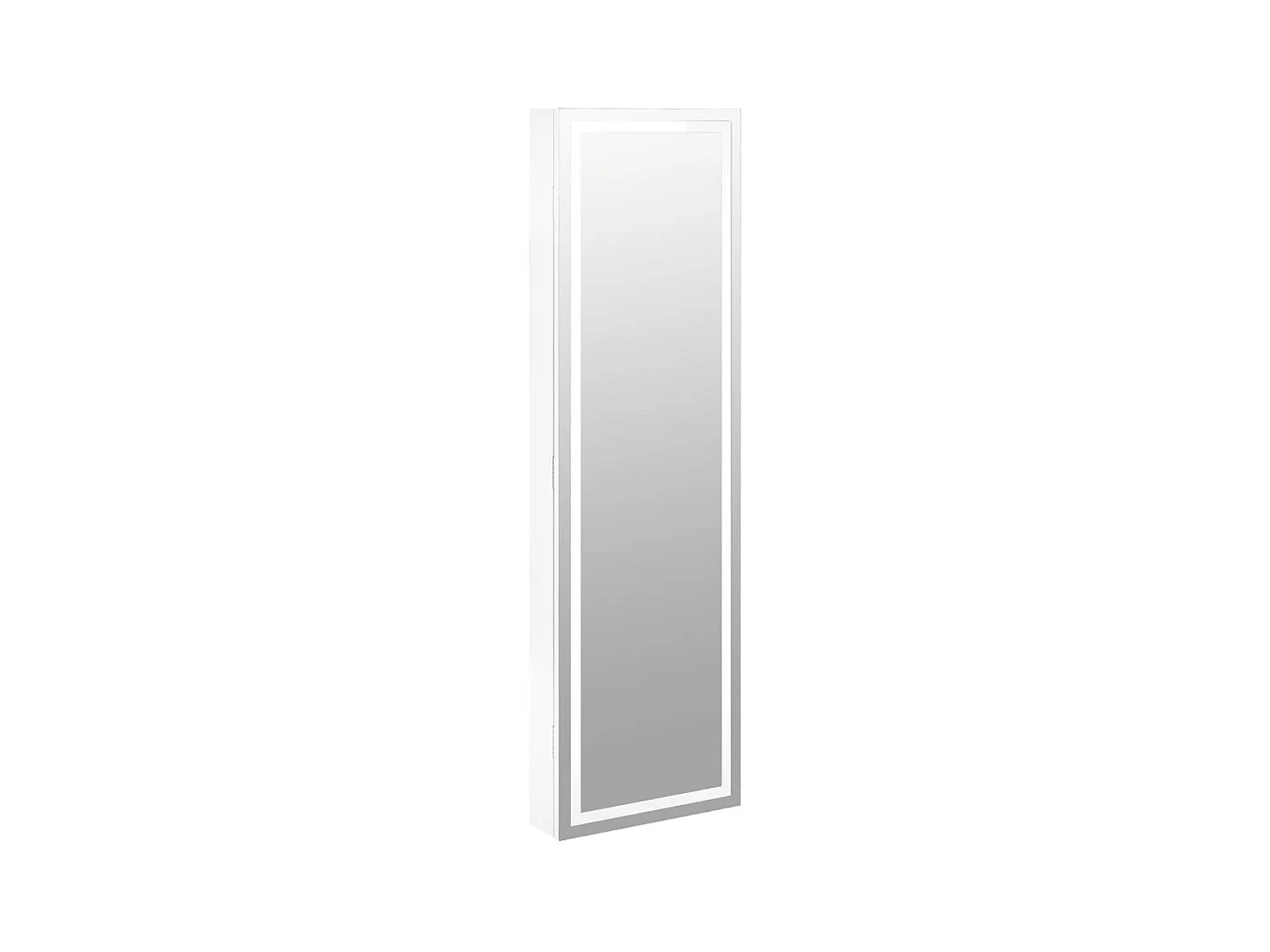 Armoire à bijoux avec miroir et éclairage LED mural blanc