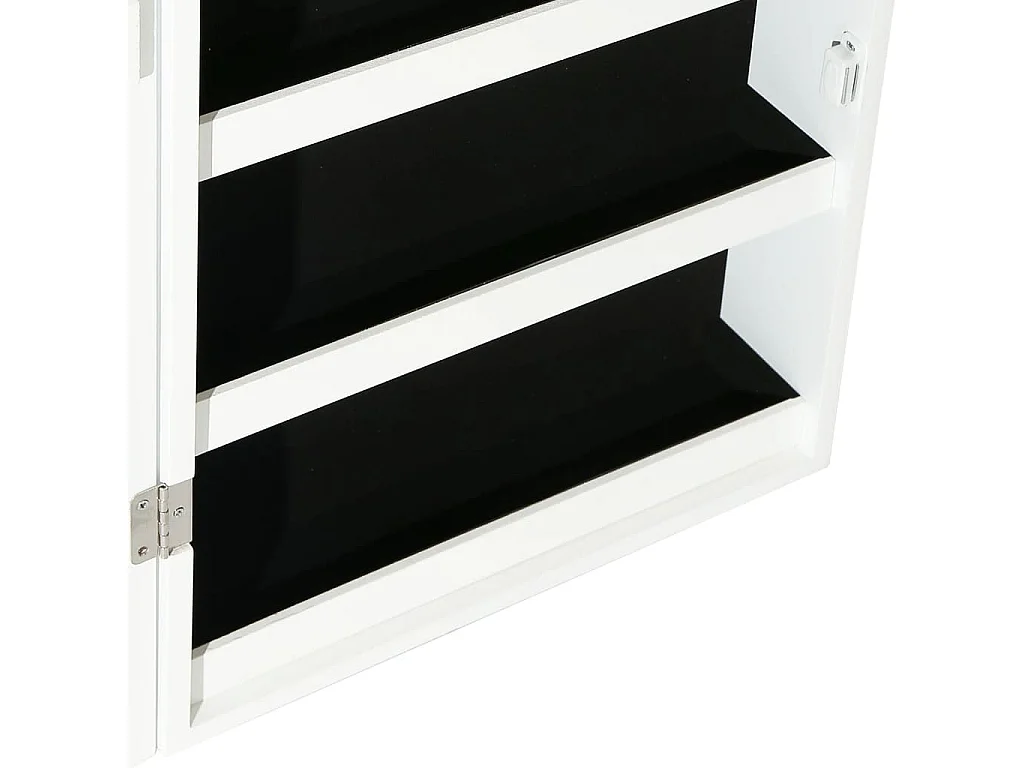 Spiegel-Schmuckschrank mit LED-Beleuchtung Wandmontage Weiß