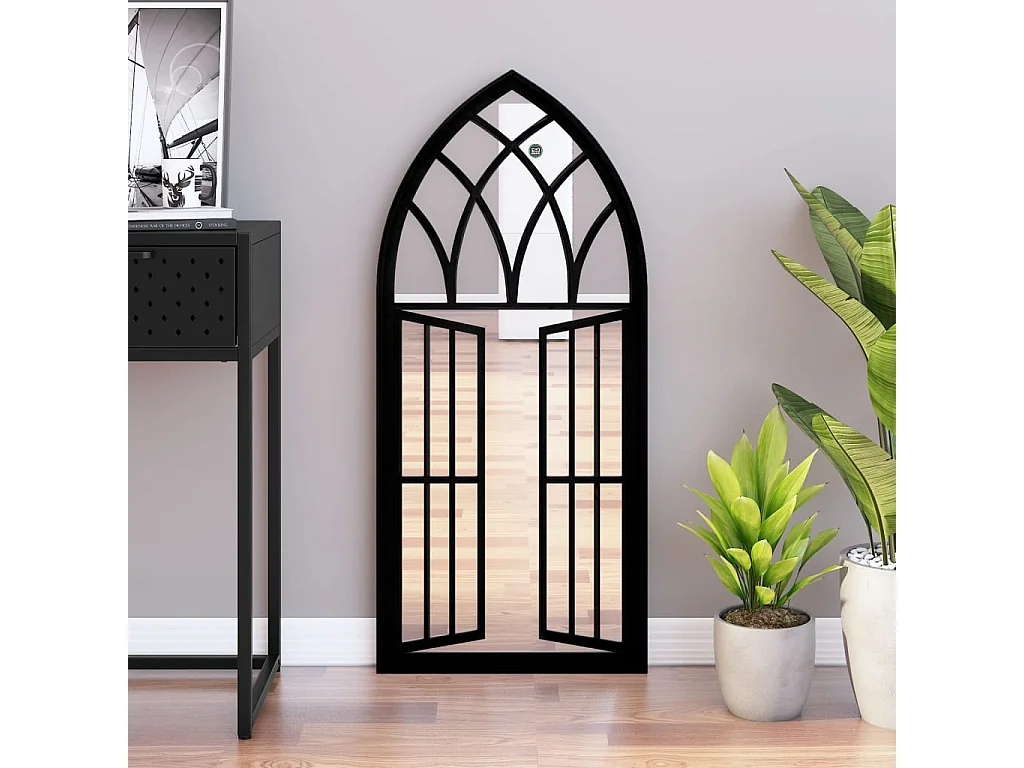 Specchio Nero 100x45 cm in Ferro per Uso Interno