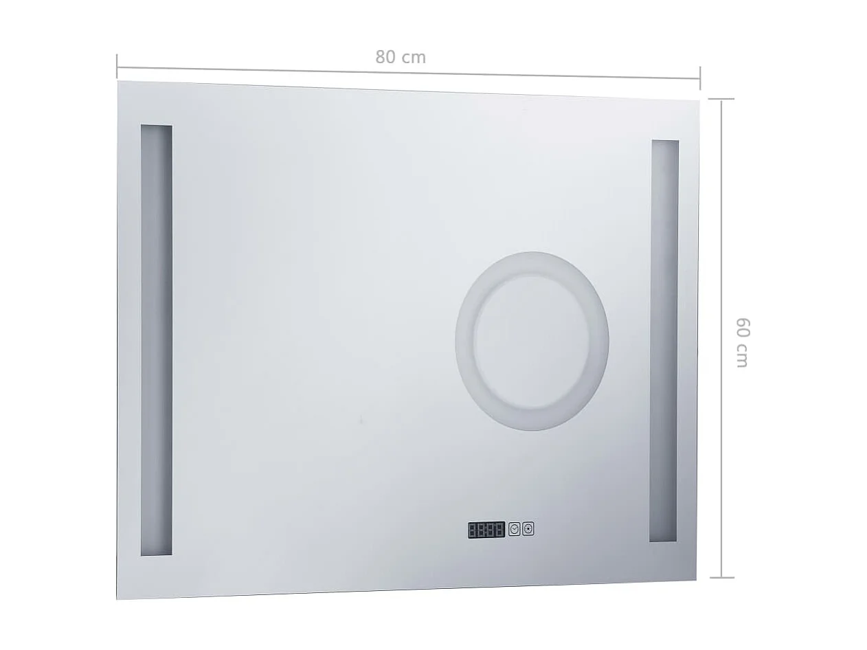 Espelho de parede LED c/ sensor tátil casa de banho 80x60 cm