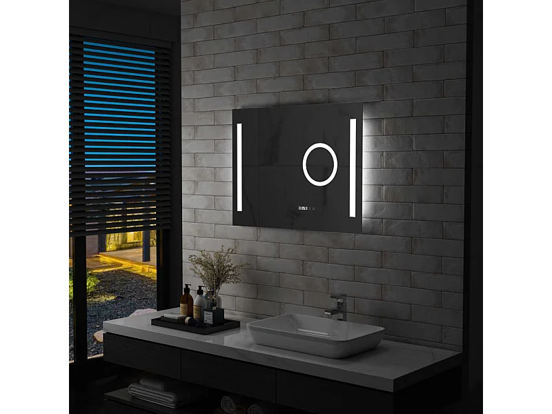 Espejo de pared de baño con LED y sensor táctil 80x60 cm