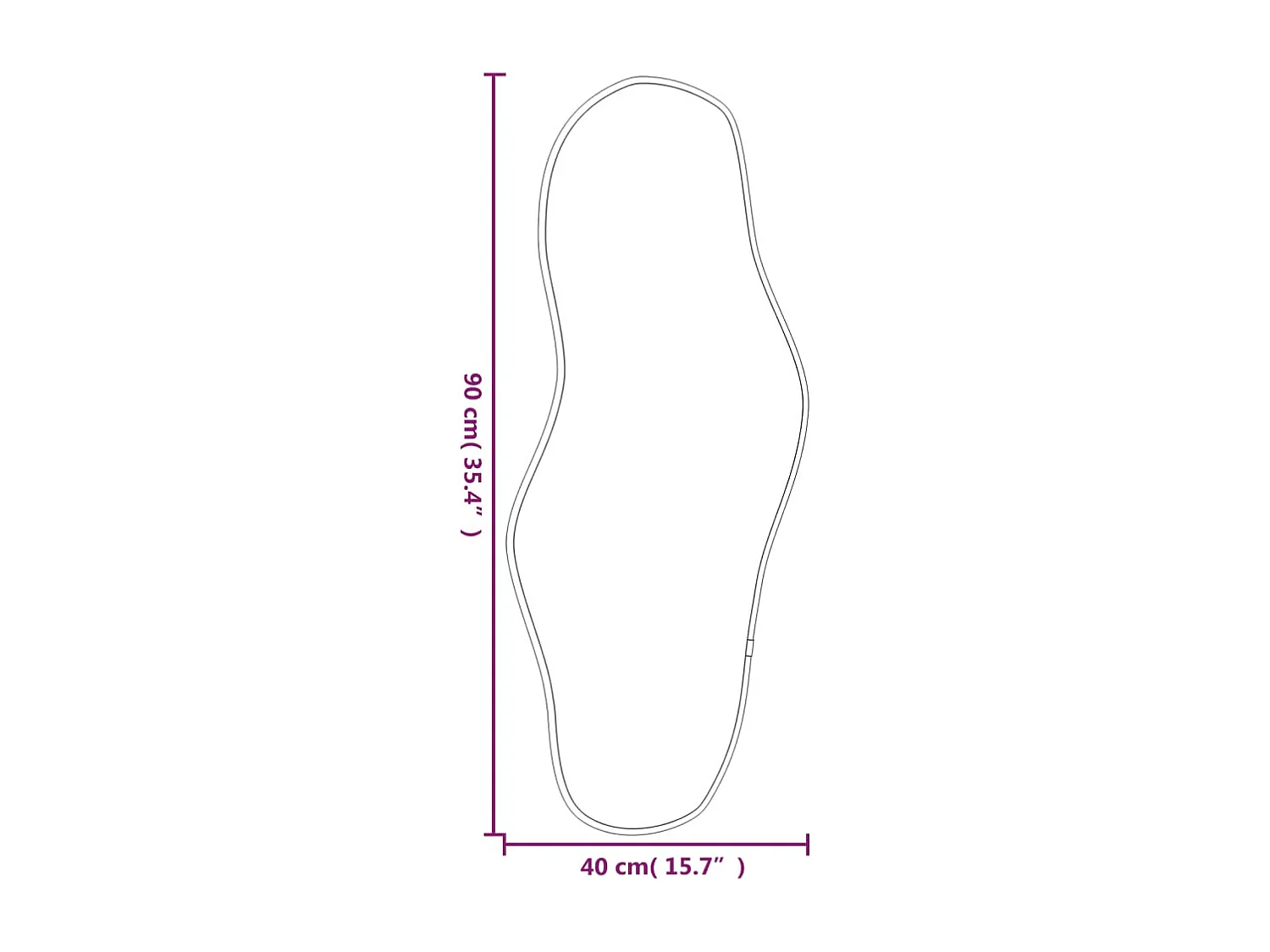 Wandspiegel Silbern 90x40 cm