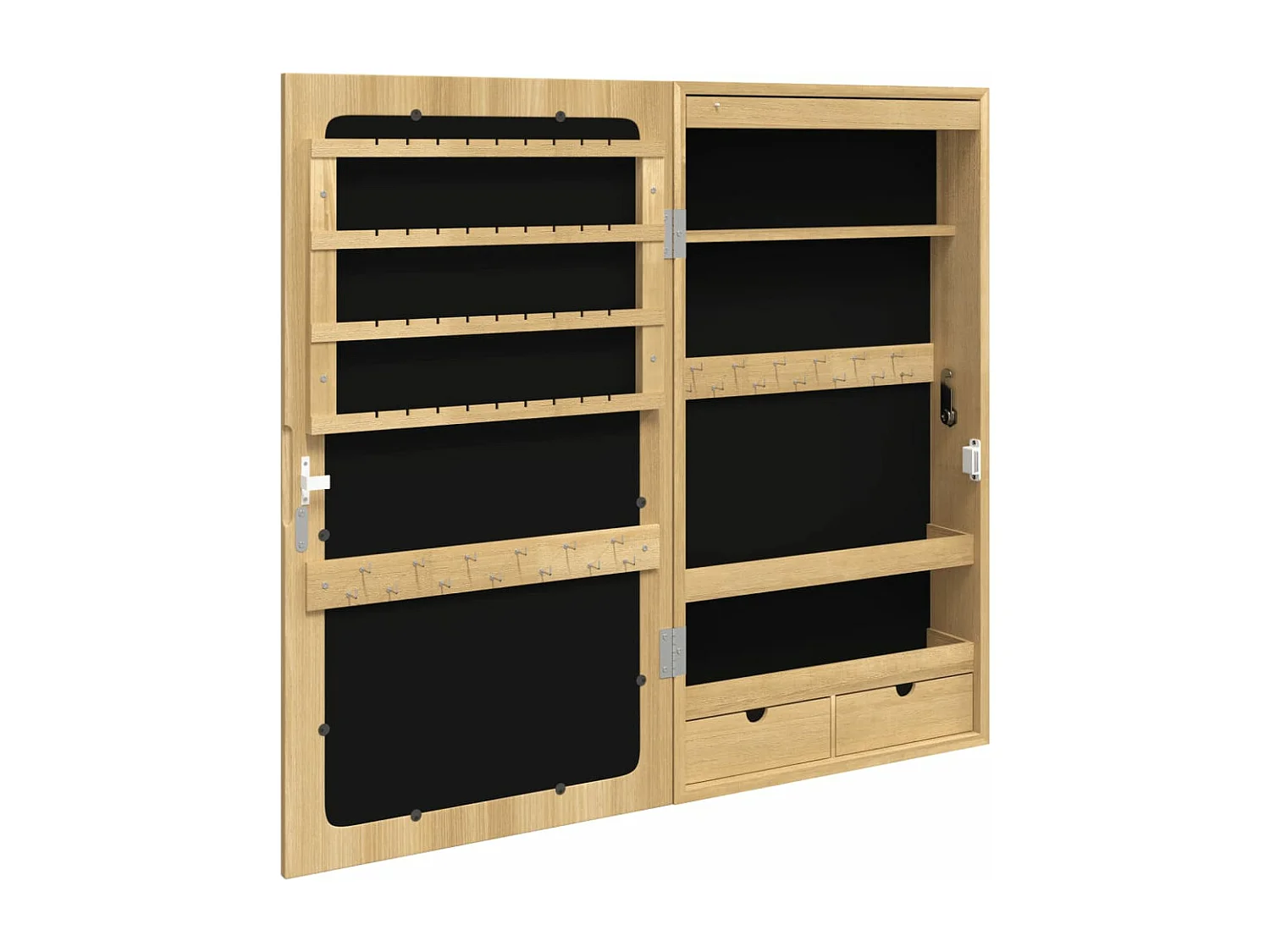 Armoire à bijoux avec miroir et éclairage LED mural