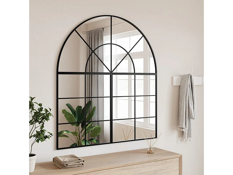 Miroir mural noir 100x50 cm arche fer