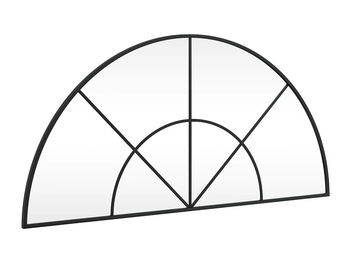 Espejo de pared arco de hierro negro 100x50 cm