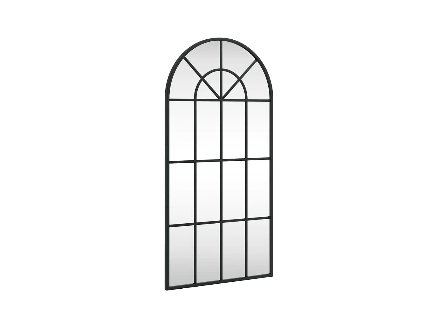 Specchio da Parete Nero 40x80 cm Arco in Ferro